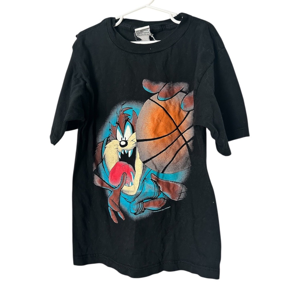 Vintage 1997 WB Space Jam Shirt Youth XS Taz Looney Tunes Basketball 5 Years